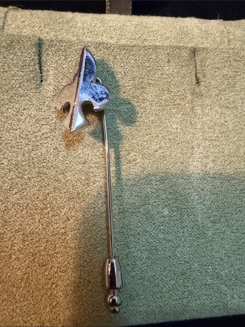 Trifari Silver Fleur-de-Lis Stick Pin